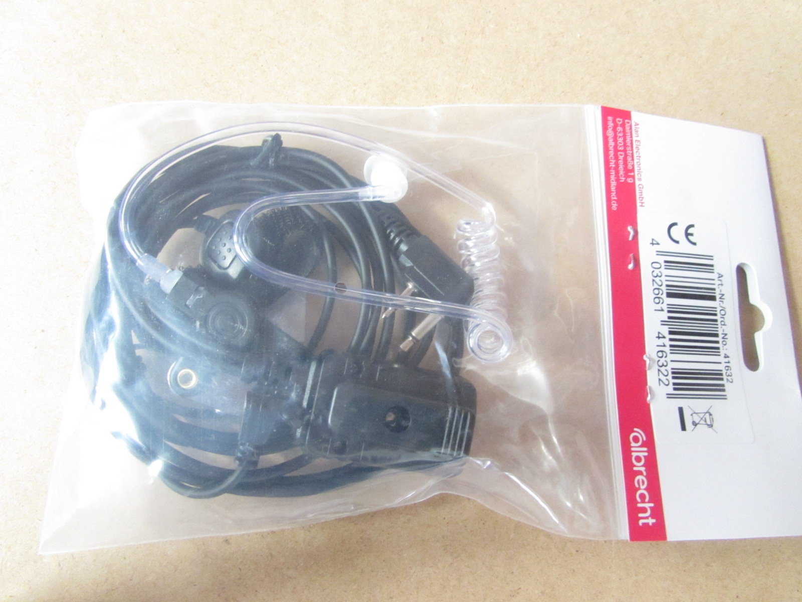  Albrecht AE32 Security Headset Duostecker Alan/Albrecht  X - Bild 1