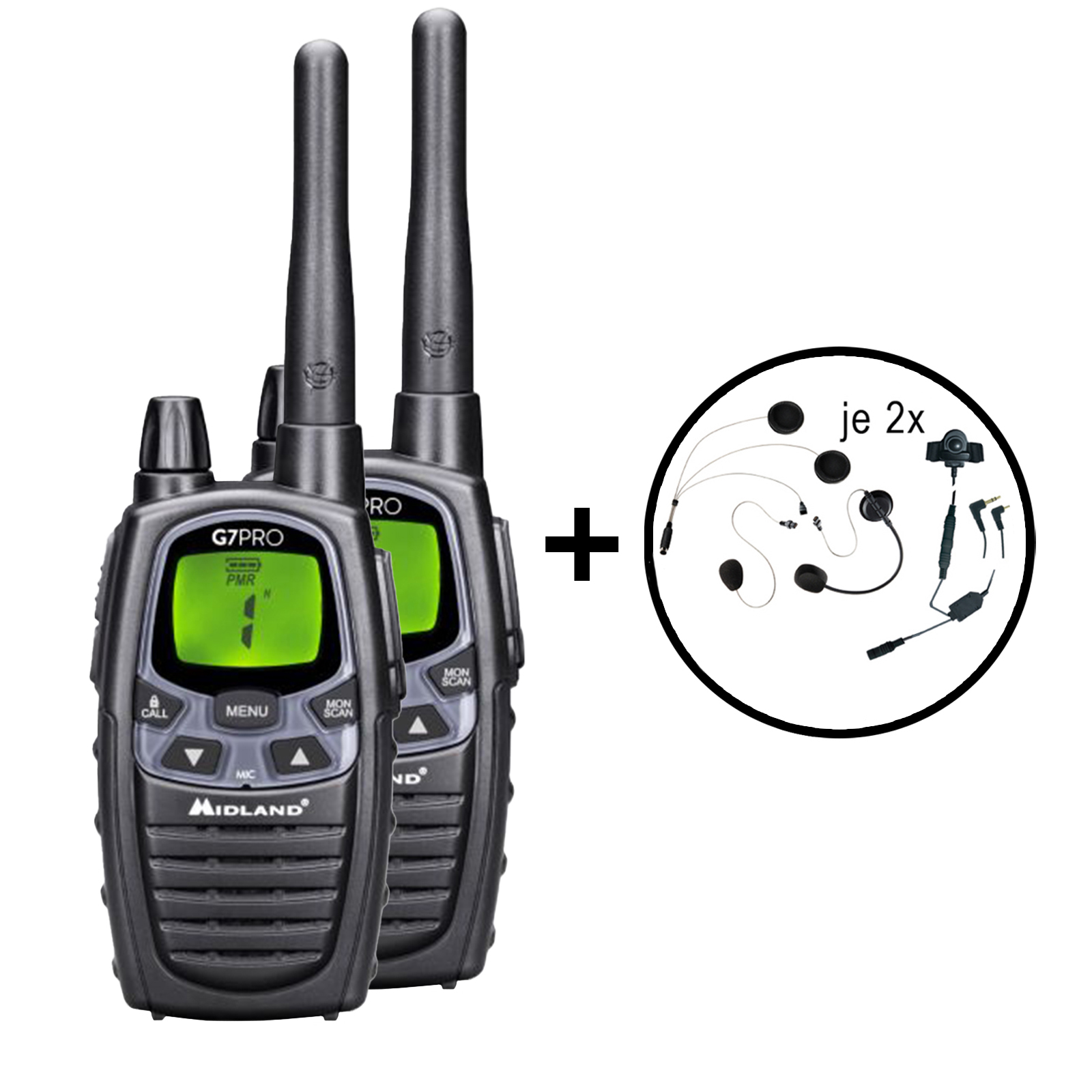 Midland G7 Pro Bikerset, für Jet- & Integralhelm  X