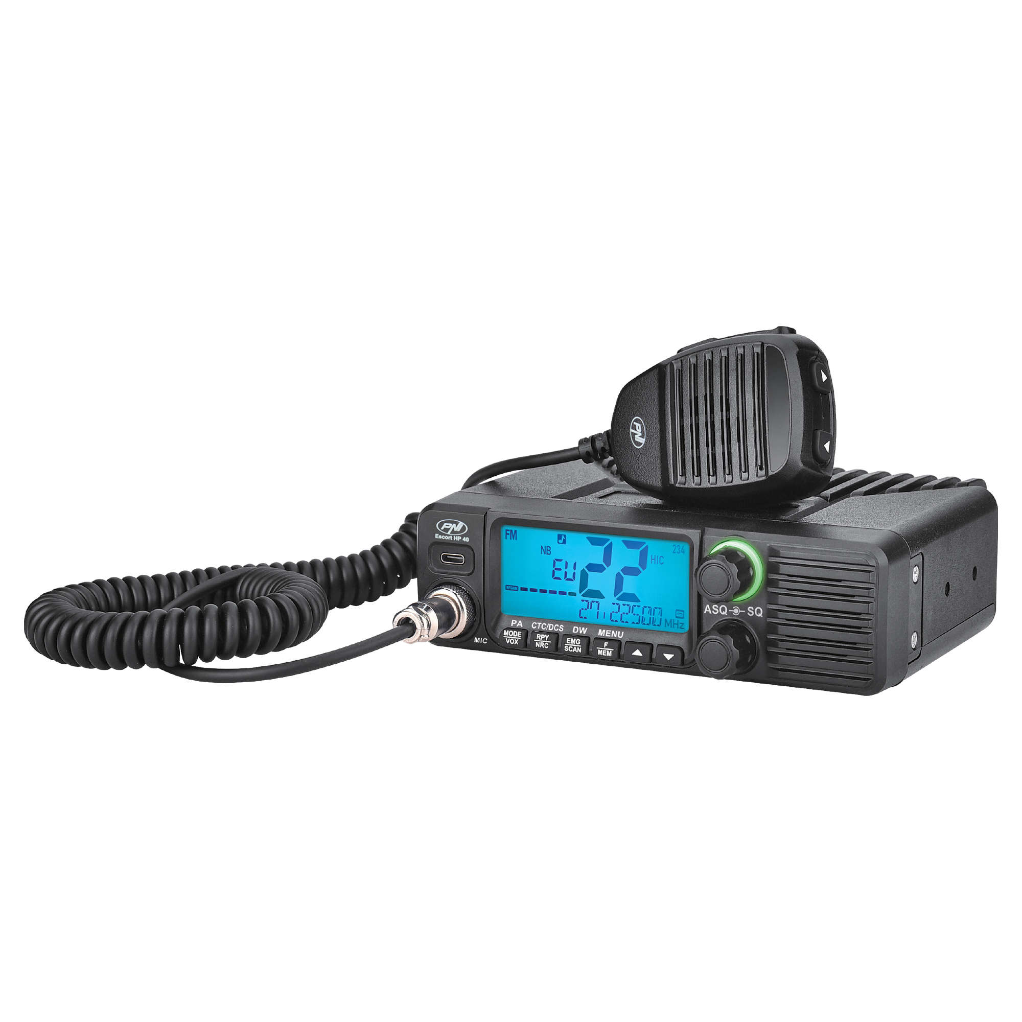 PNI-HP40 CB-Funkgerät PNI Escort HP40 Multistandard, 4 W, AM, FM, 12–24 V, ASQ, RF-Verstärkung