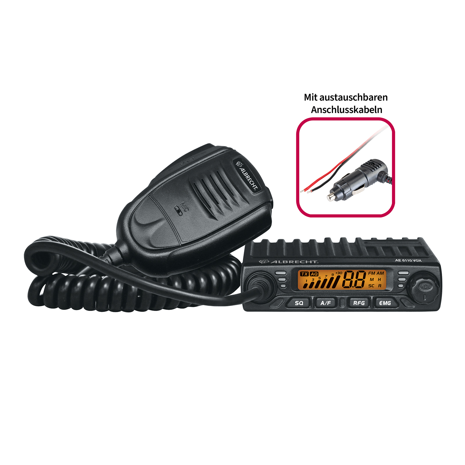 Albrecht AE 6110 VOX mit 2 Stromkabeln X