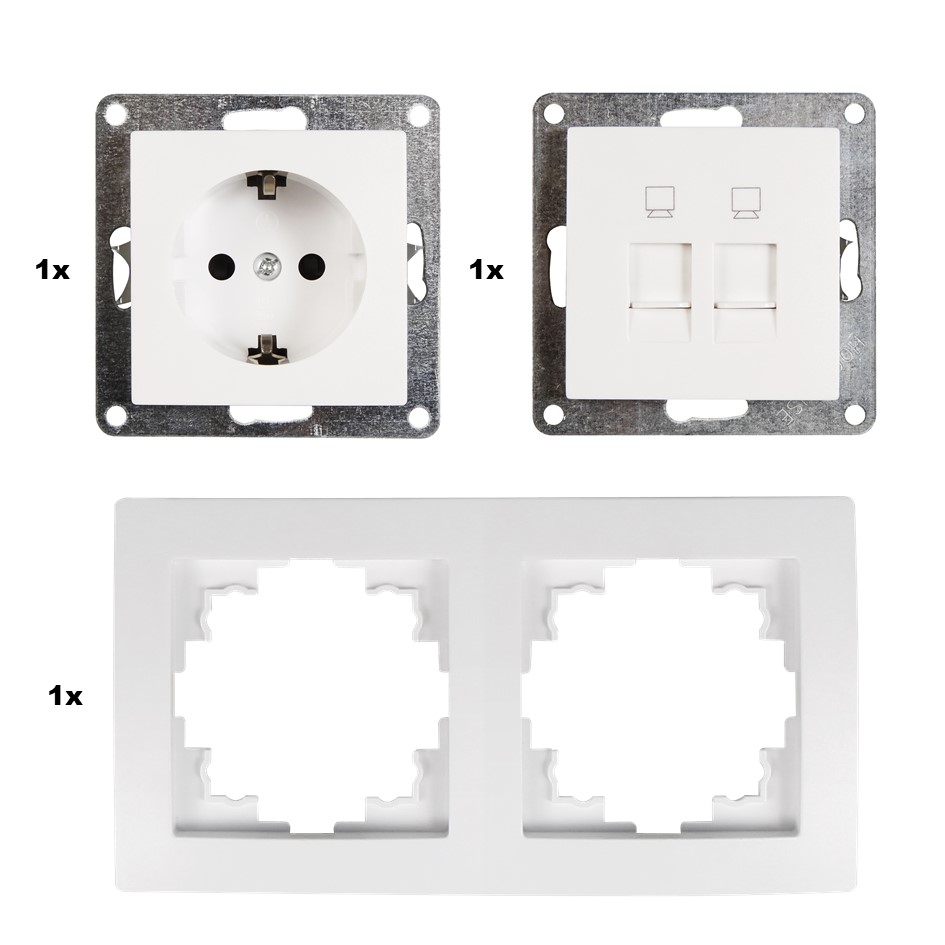 Steckdose + Netzwerkhose Set McPower  - Bild 1