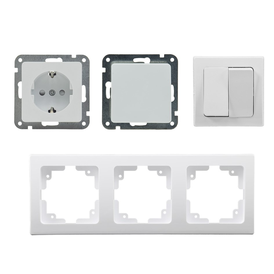 DELPHI Set Steckdose + Wechselschalter + Serienschalter X