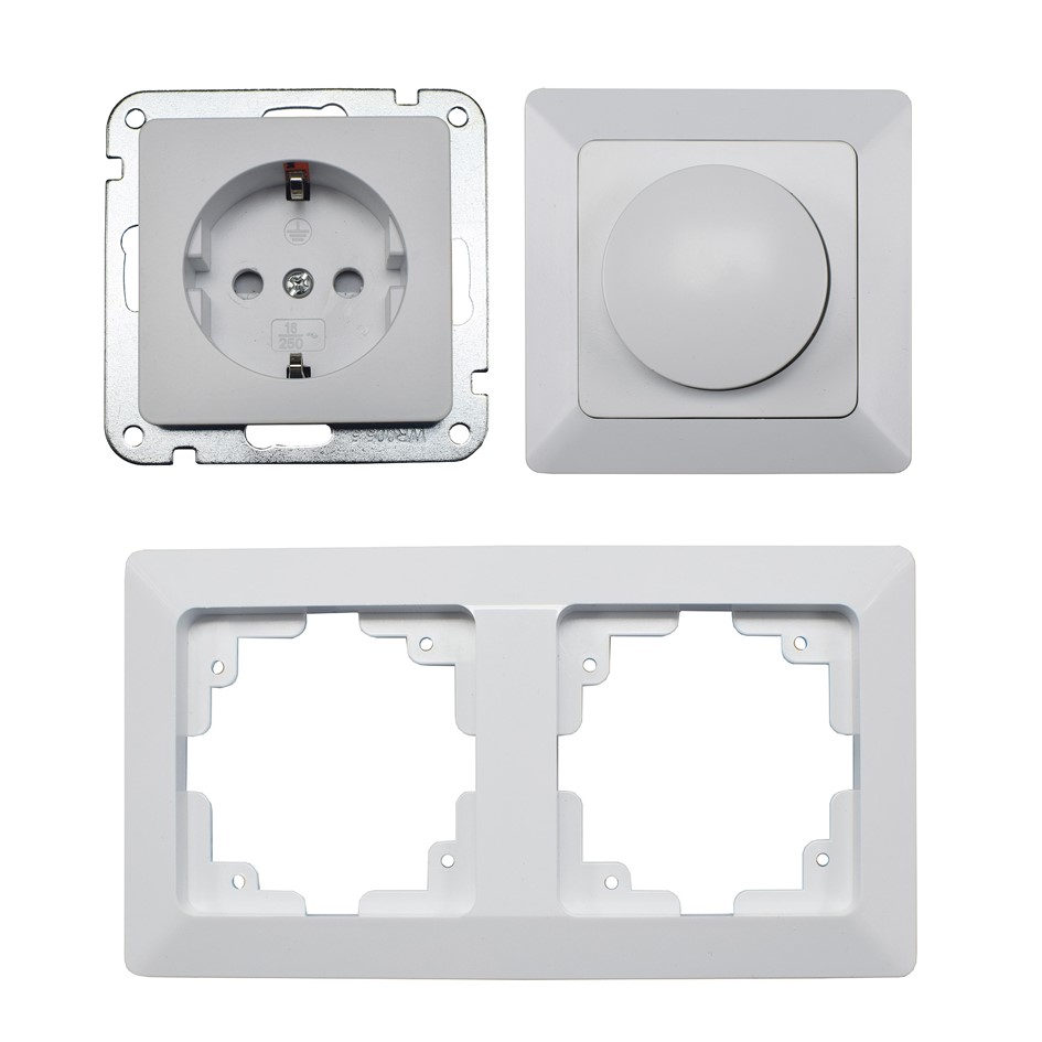 Milos Steckdose + Dimmer Set 