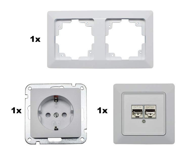 Milos Steckdose +Netzwerkdose Set X - Bild 1