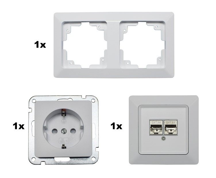 Milos Steckdose +Netzwerkdose Set - Bild 1