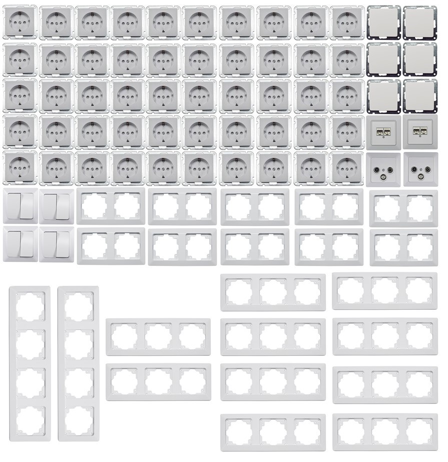 Milos weiß 94-tlg. Steckdosenset