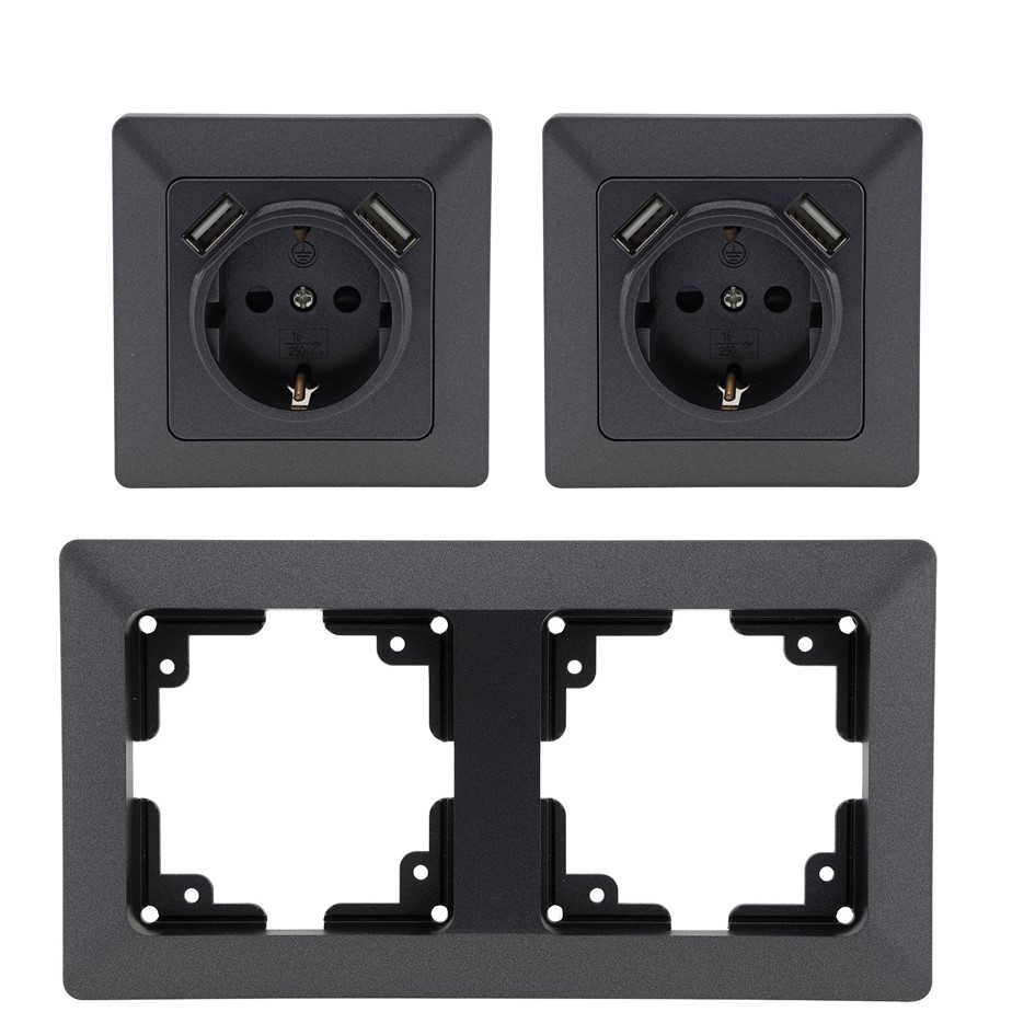 Milos Steckdosen mit 2x USB Set X