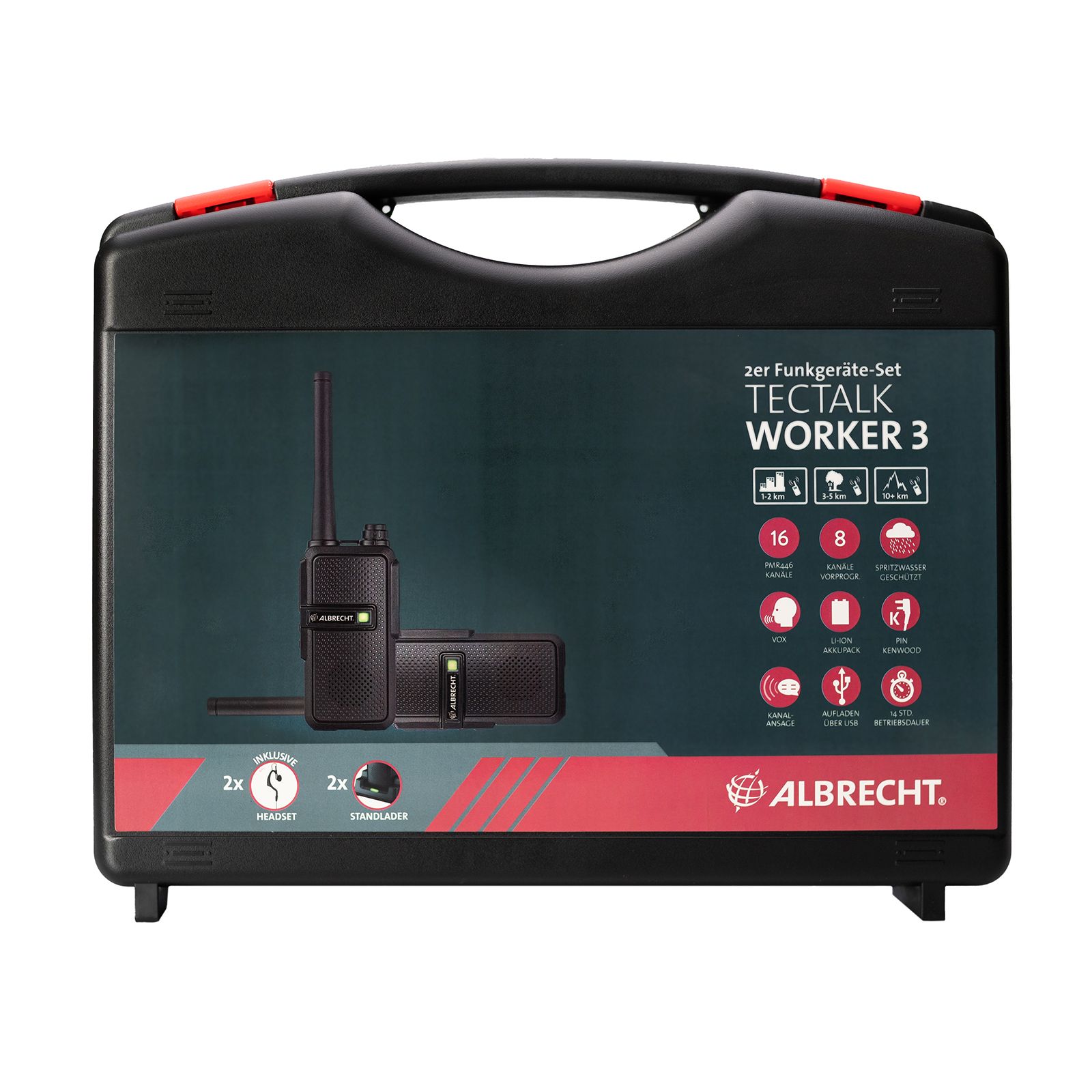 Albrecht 4er Kofferset Tectalk Worker 3, PMR446  X - Bild 2