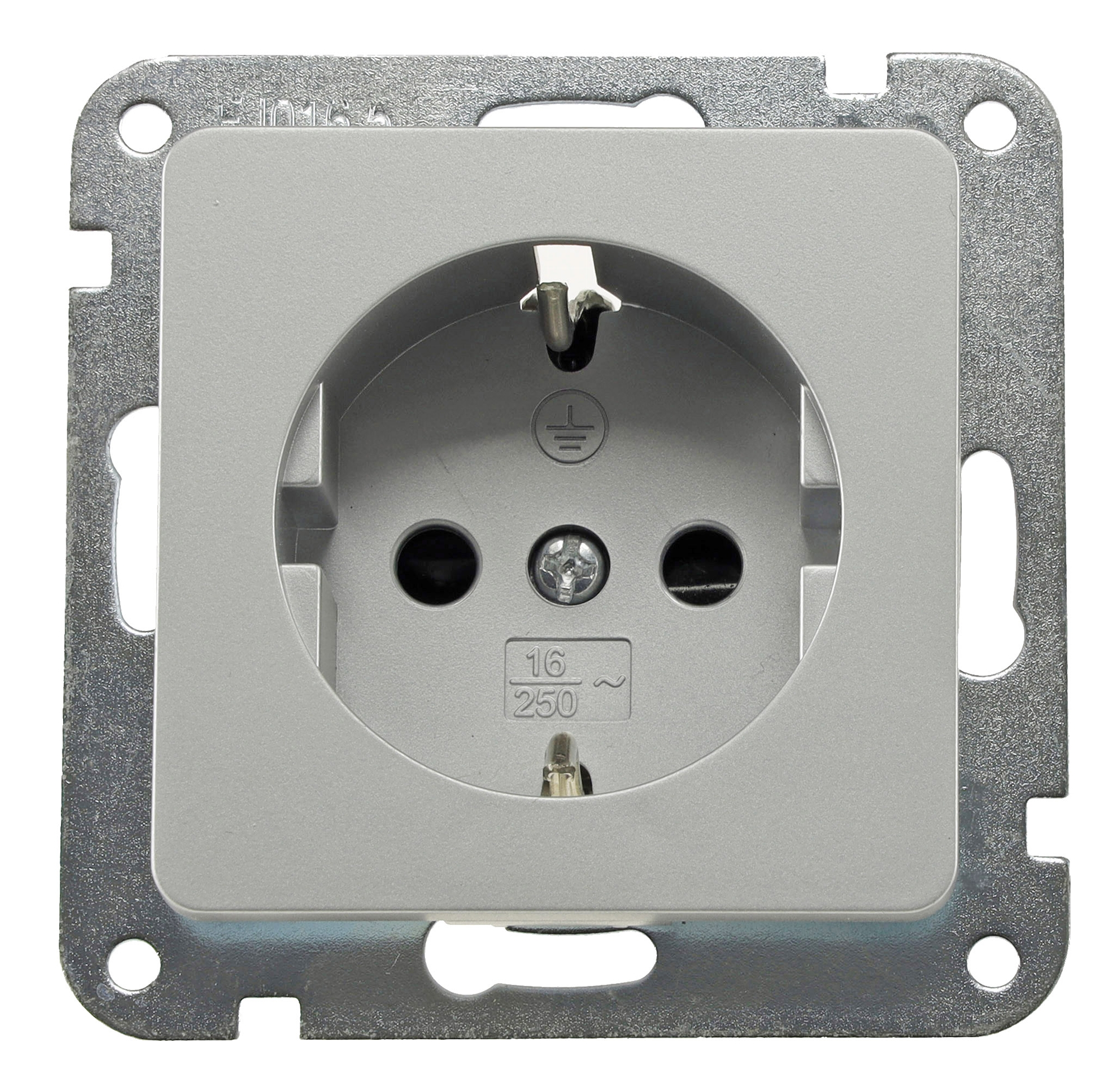 DELPHI Schutzkontakt-Steckdose, silber 250V~/ 16A X