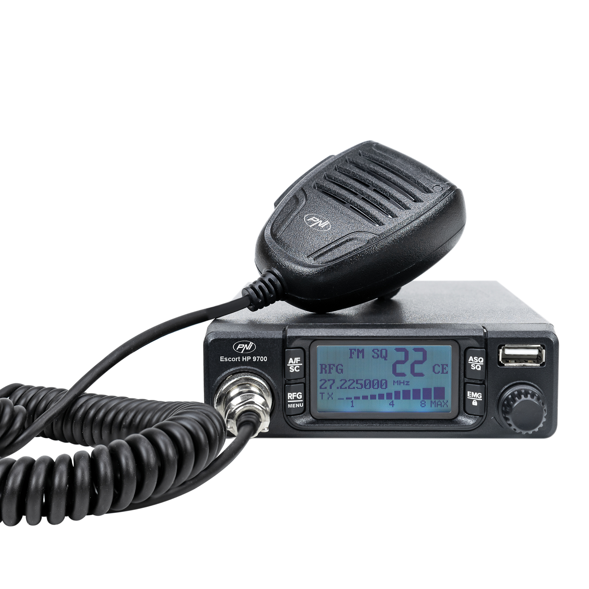 CB-Radiosender HP 9700 mit ANC-Funktion und 5V 1,7A 