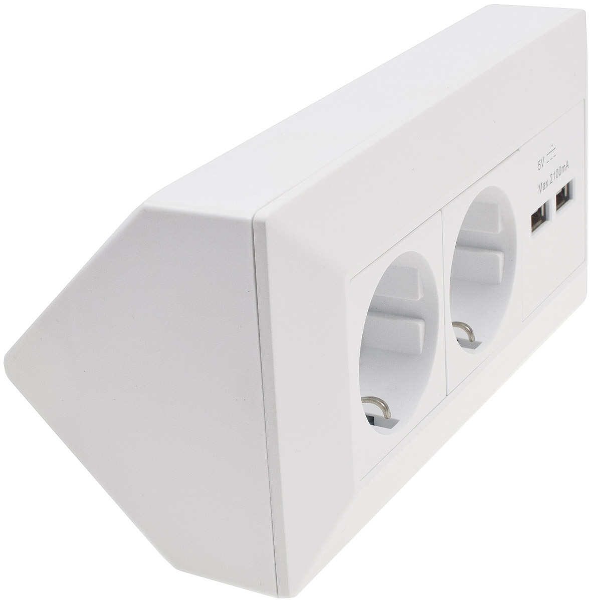 2-fach Steckdosenblock + 2x USB - Bild 2