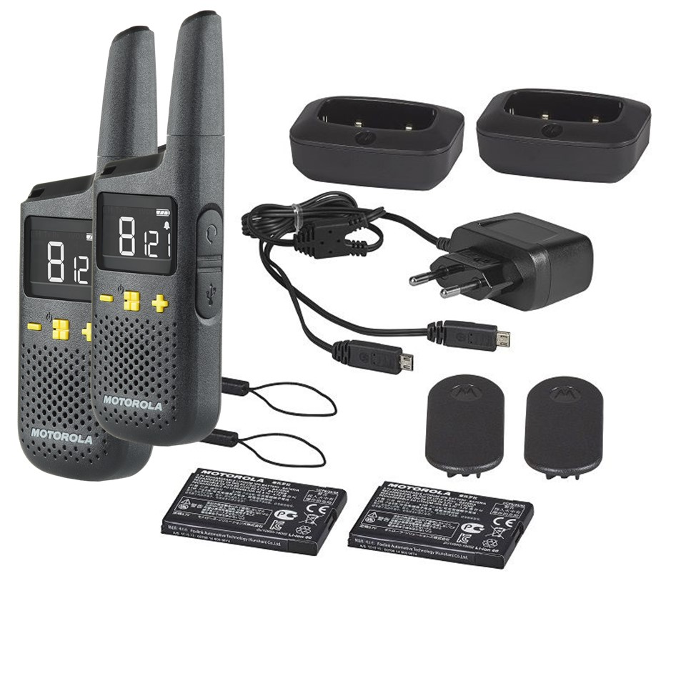 Motorola XT185 PMR Funkset IP54 mit Standlader & LI-ION Akkus 