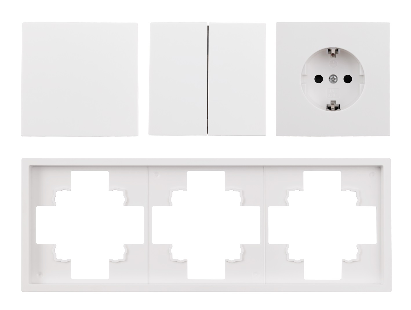 Schalter und Steckdosen Set McPower Shallow "Tür 3-fach" WS - Bild 1