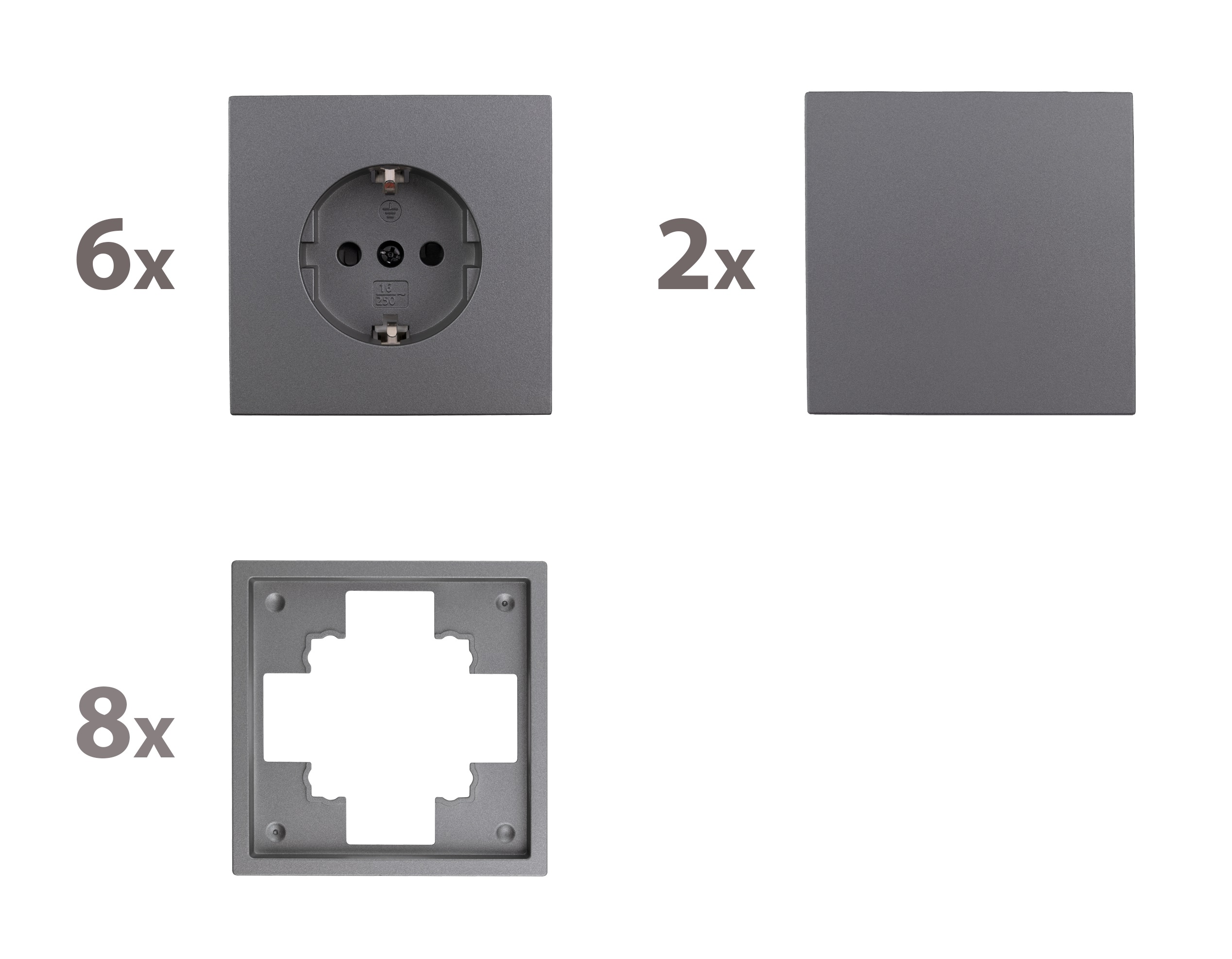 Schalter und Steckdosen Set McPower Shallow "Einsteiger" AN - Bild 2