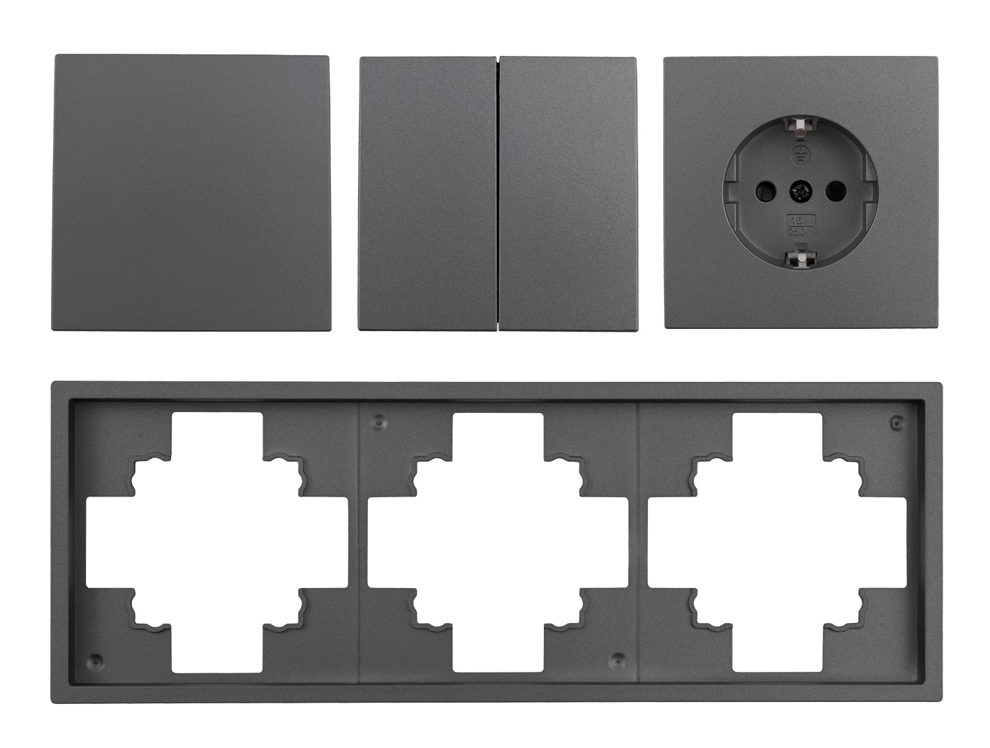 Schalter und Steckdosen Set McPower Shallow "Tür 3-fach" AN - Bild 1