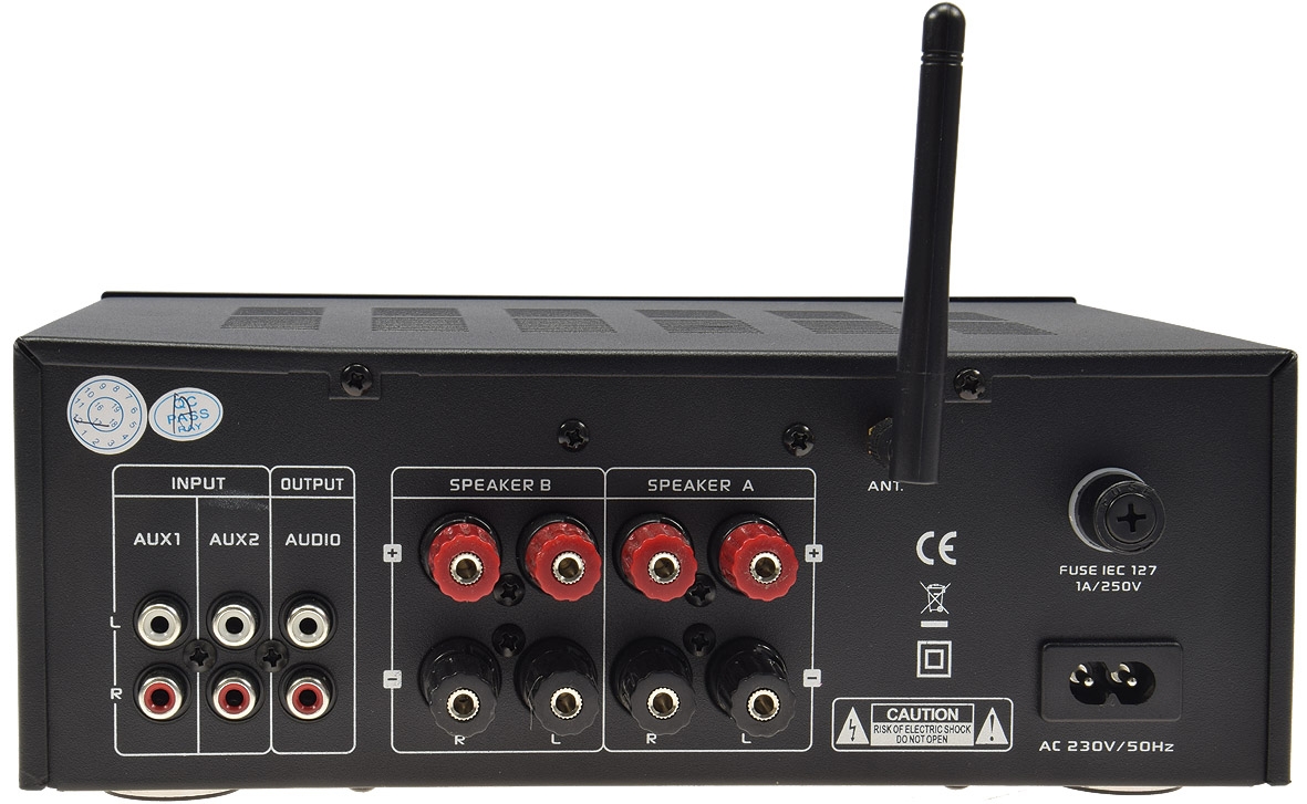 Hifi-Verstärker "VT-80" 160W, schwarz 2xLine IN, USB/SD - Bild 1