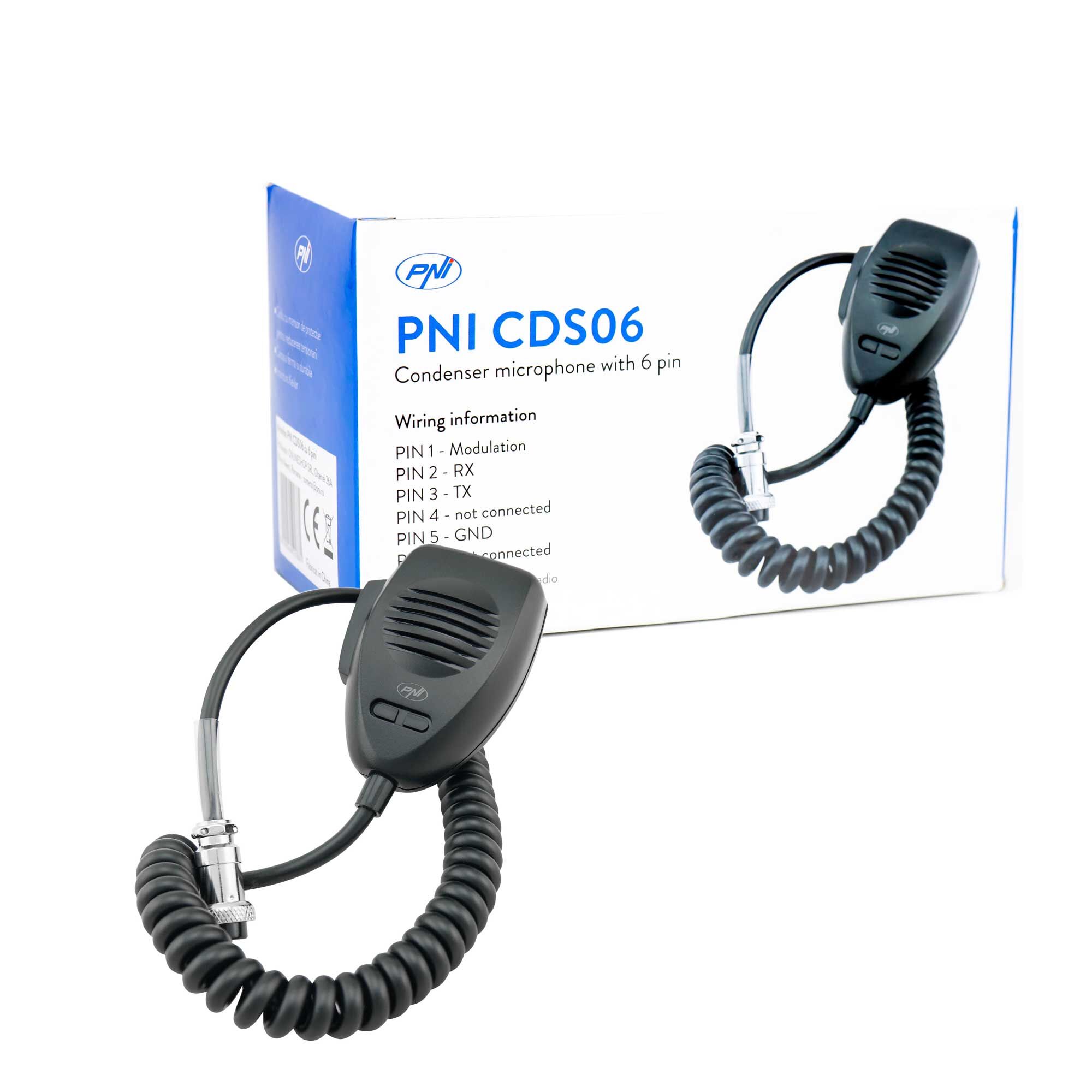 PNI CDS06 6-poliges Kondensatormikrofon für CB-Radiosender X