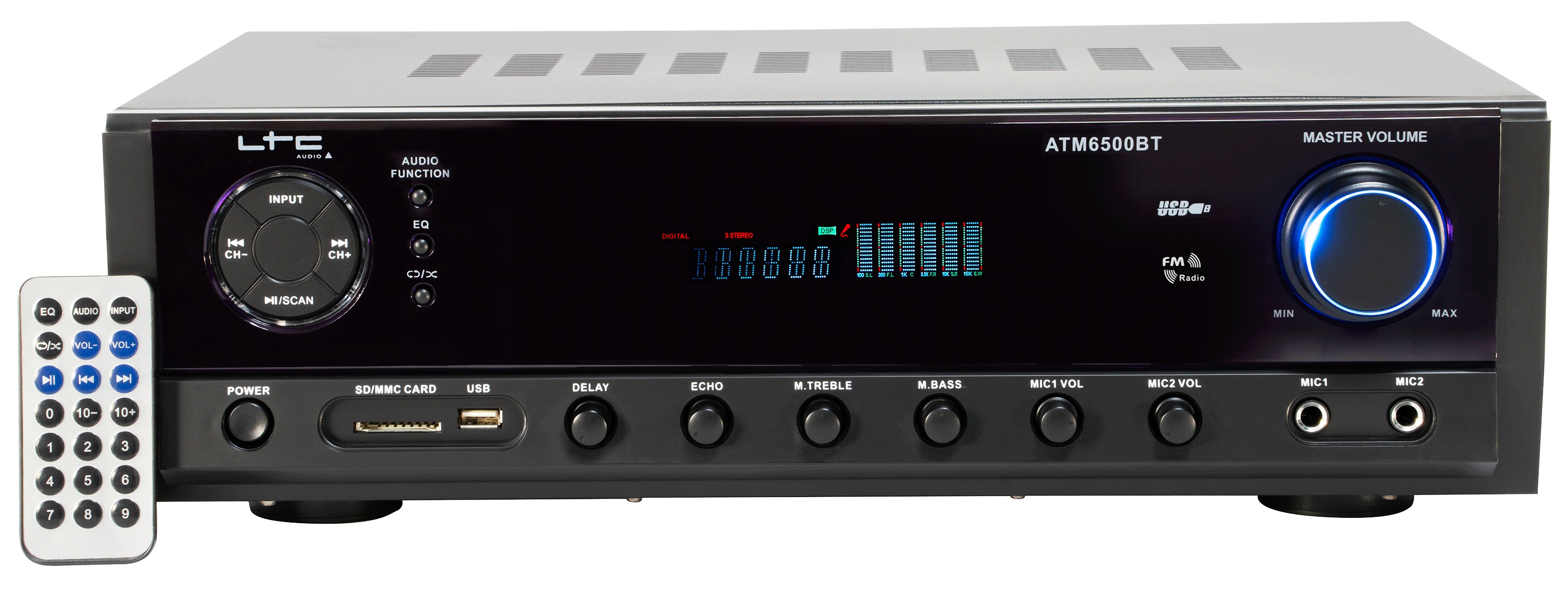 Hi-Fi Stereo Verstärker LTC "ATM6500BT" Bluetooth, Karaoke, 2x50W