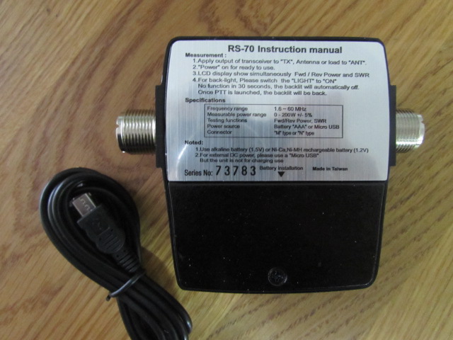 K-PO RS70 Kompaktes digitales SWR- und Wattmeter für HF, 1,6-60 MHz - Bild 1