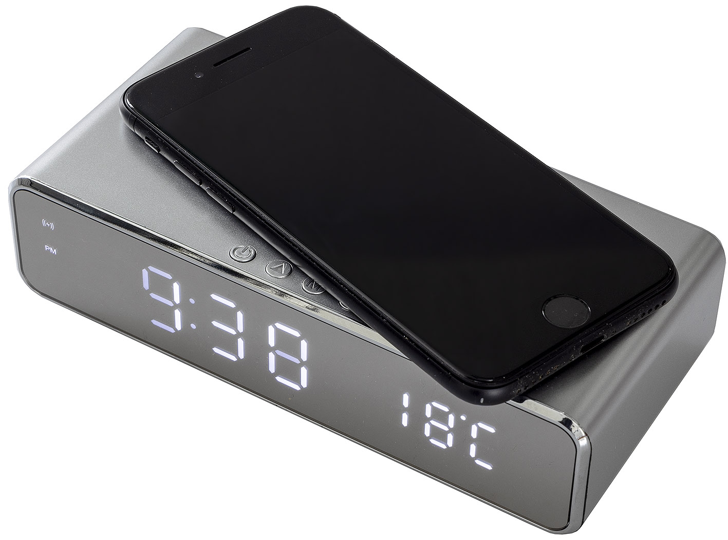 Uhrenwecker mit Thermometer, Anzeige und Smartphone-Induktionsladung - Bild 1