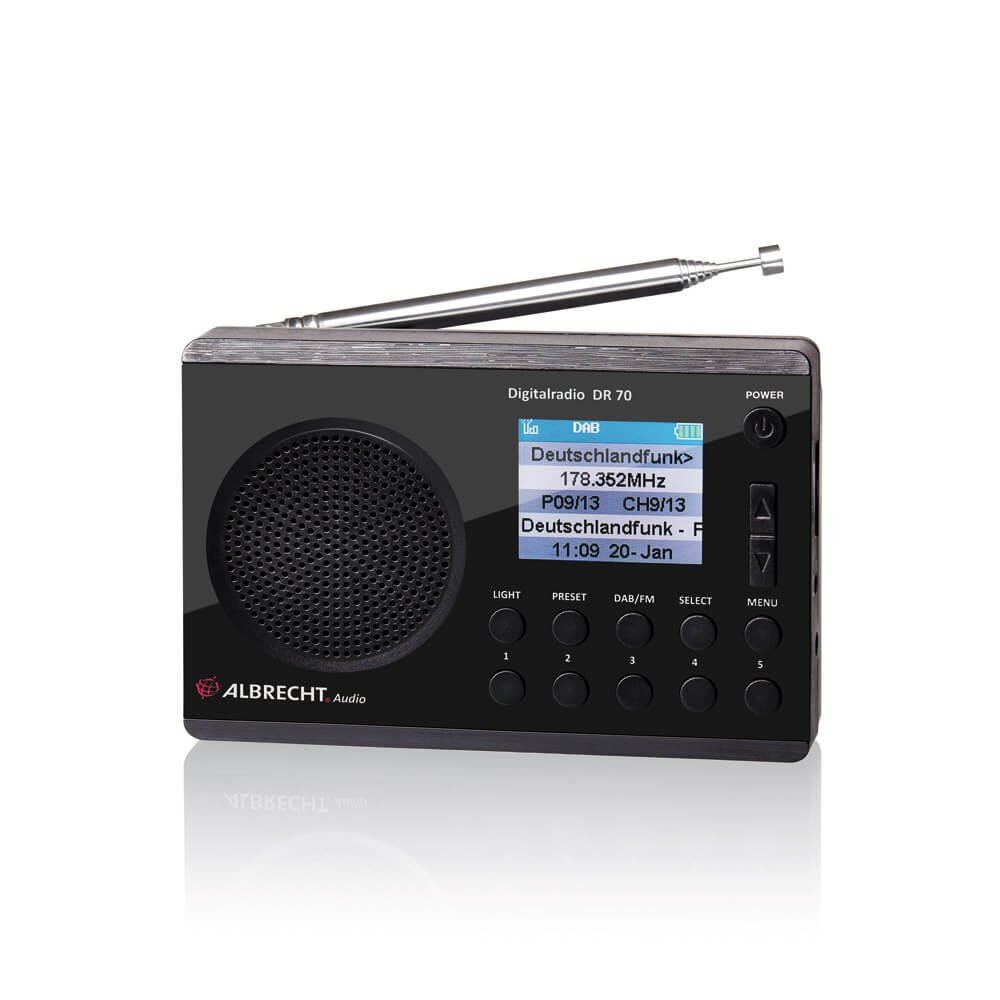  Albrecht DR 70 Digitalradio, DAB+/UKW 230V und Batteriebetrieb