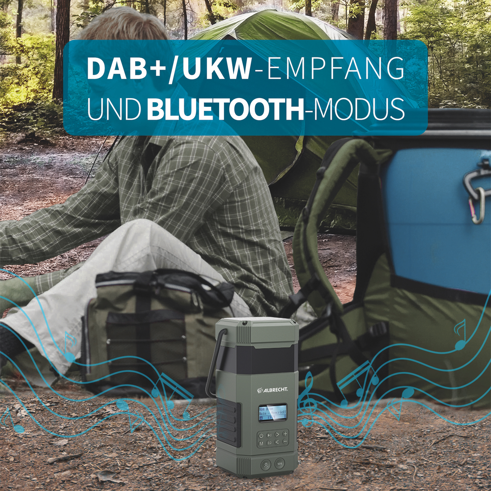 Albrecht DR 114 DAB+ Notfall Outdoor Radio - Kurbel Radio - Camping Lampe X - Bild 4