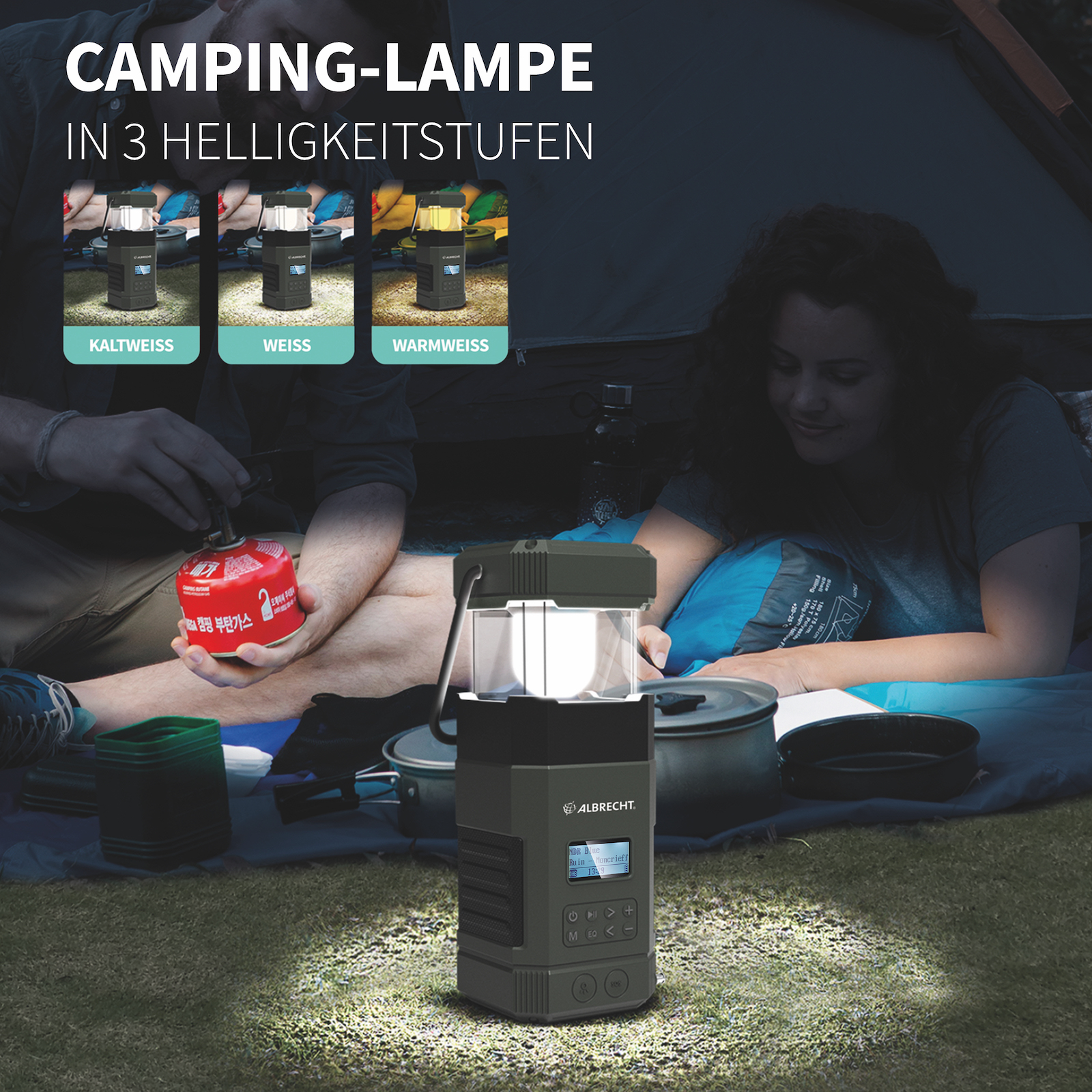 Albrecht DR 114 DAB+ Notfall Outdoor Radio - Kurbel Radio - Camping Lampe X - Bild 5
