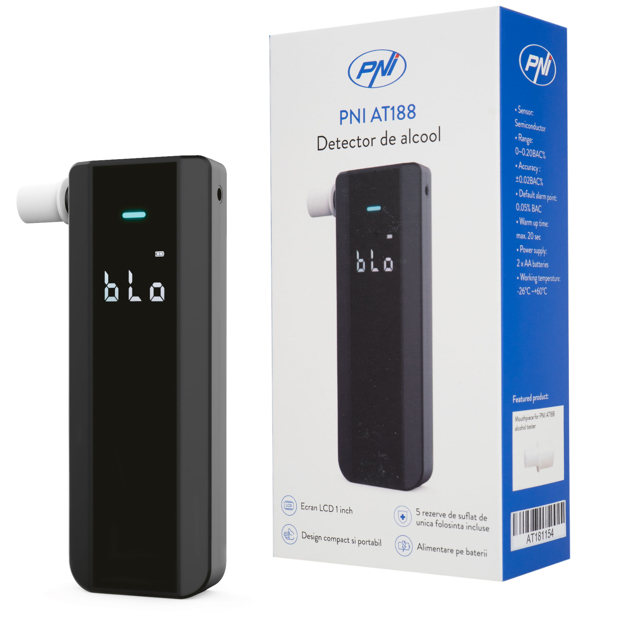 PNI AT188 Alkoholdetektor mit LCD-Bildschirm X
