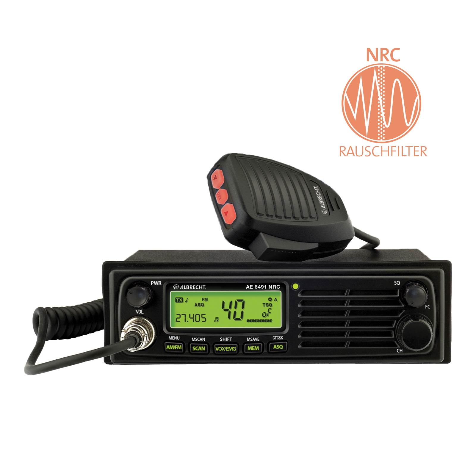 Albrecht AE 6491 NRC mit Geräuschfilter und VOX Freisprechfunktion X