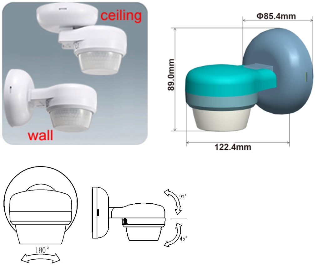 Aufputz-Bewegungsmelder 360° IP65 12m Detektion - Bild 5