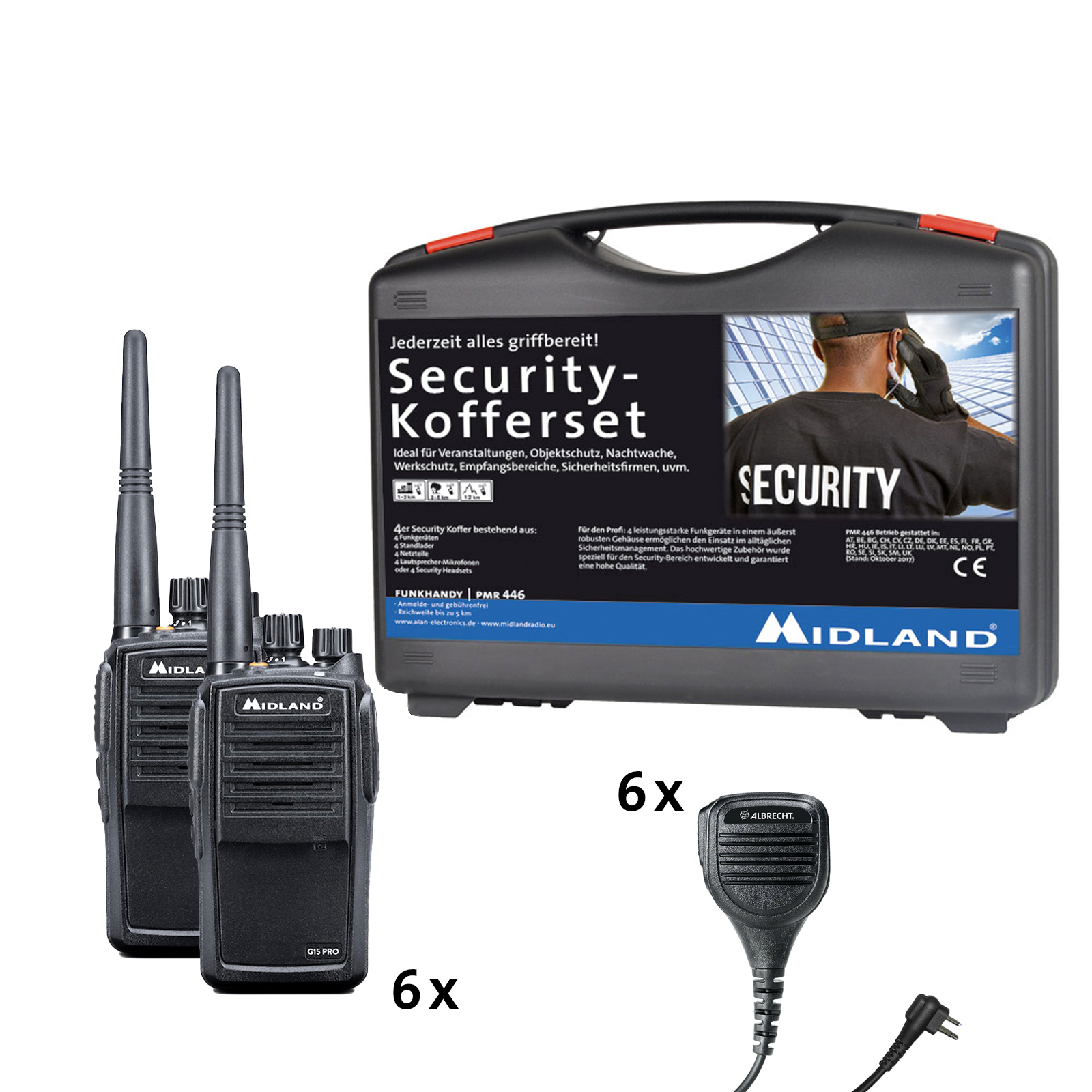 Midland G15 Pro PMR 6er Security-Kofferset  X