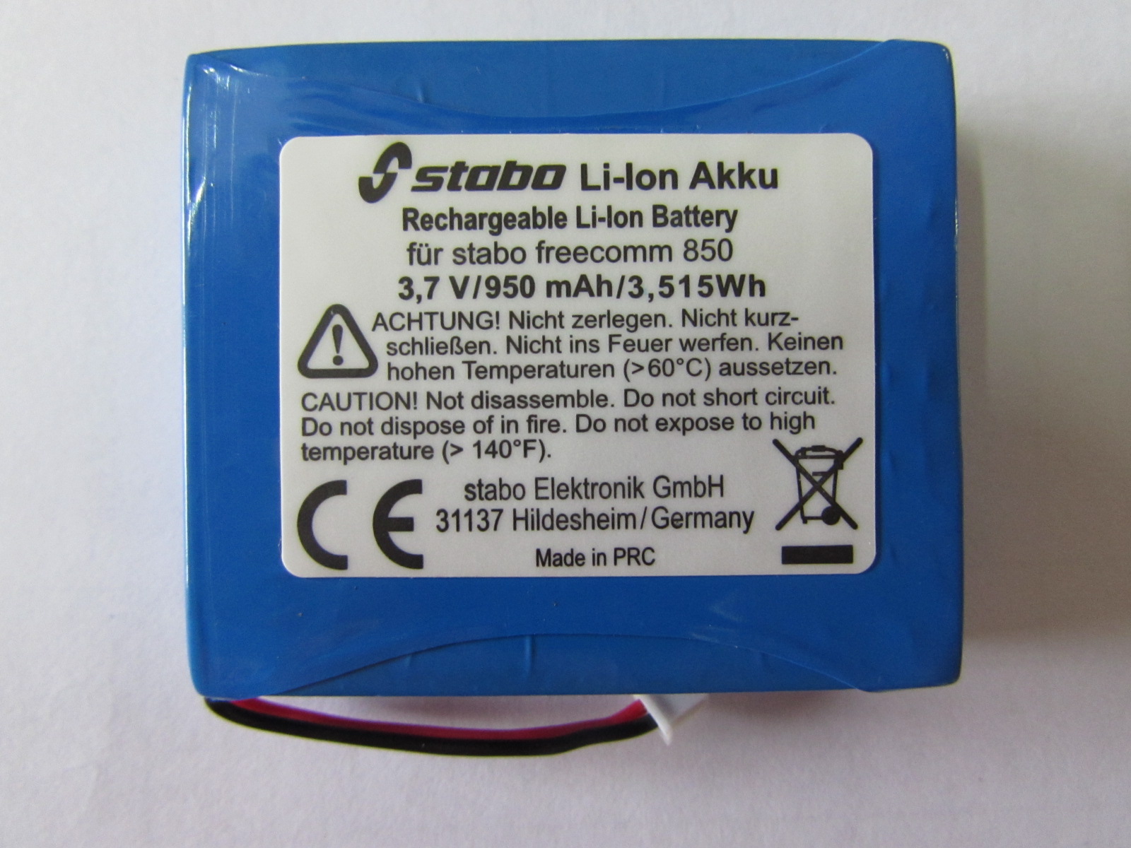 Akkupack Stabo Freecomm 850 950mAH   X