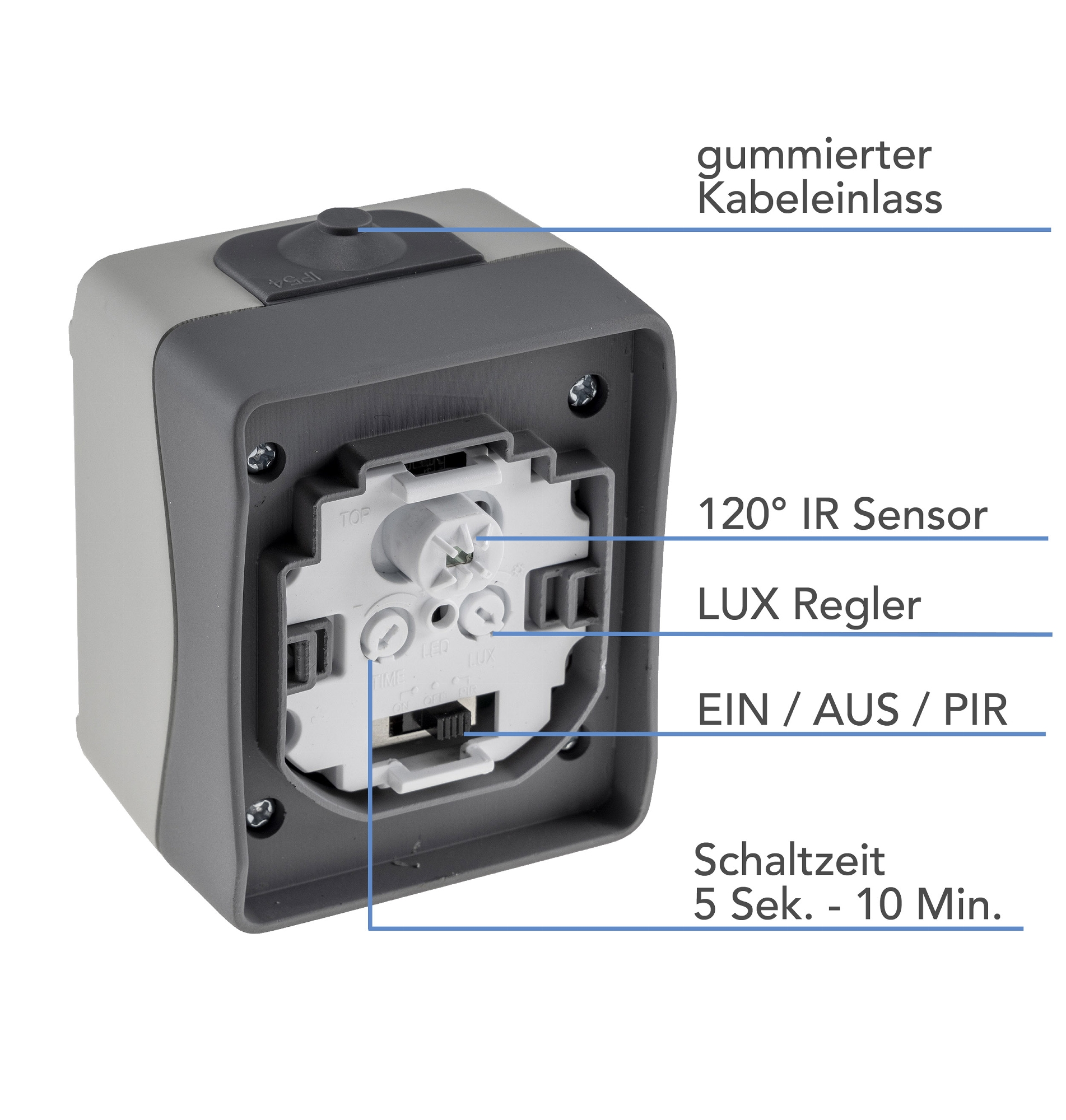 NUQUI Feuchtraum PIR Bewegungsmelder 120° - Bild 3