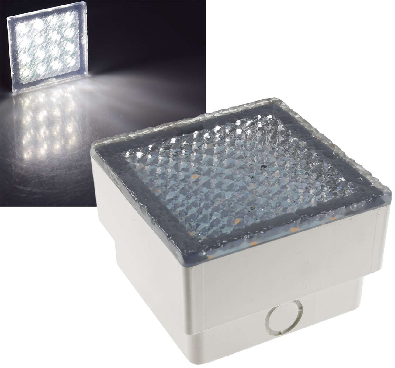 LED Pflasterstein "BRIKX 10" neutralweiß 10x10x7cm, 130lm, IP67, 230V