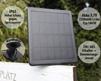 Gartenstrahler Set Solar mit 2 Spots Solarzelle - Bild 3
