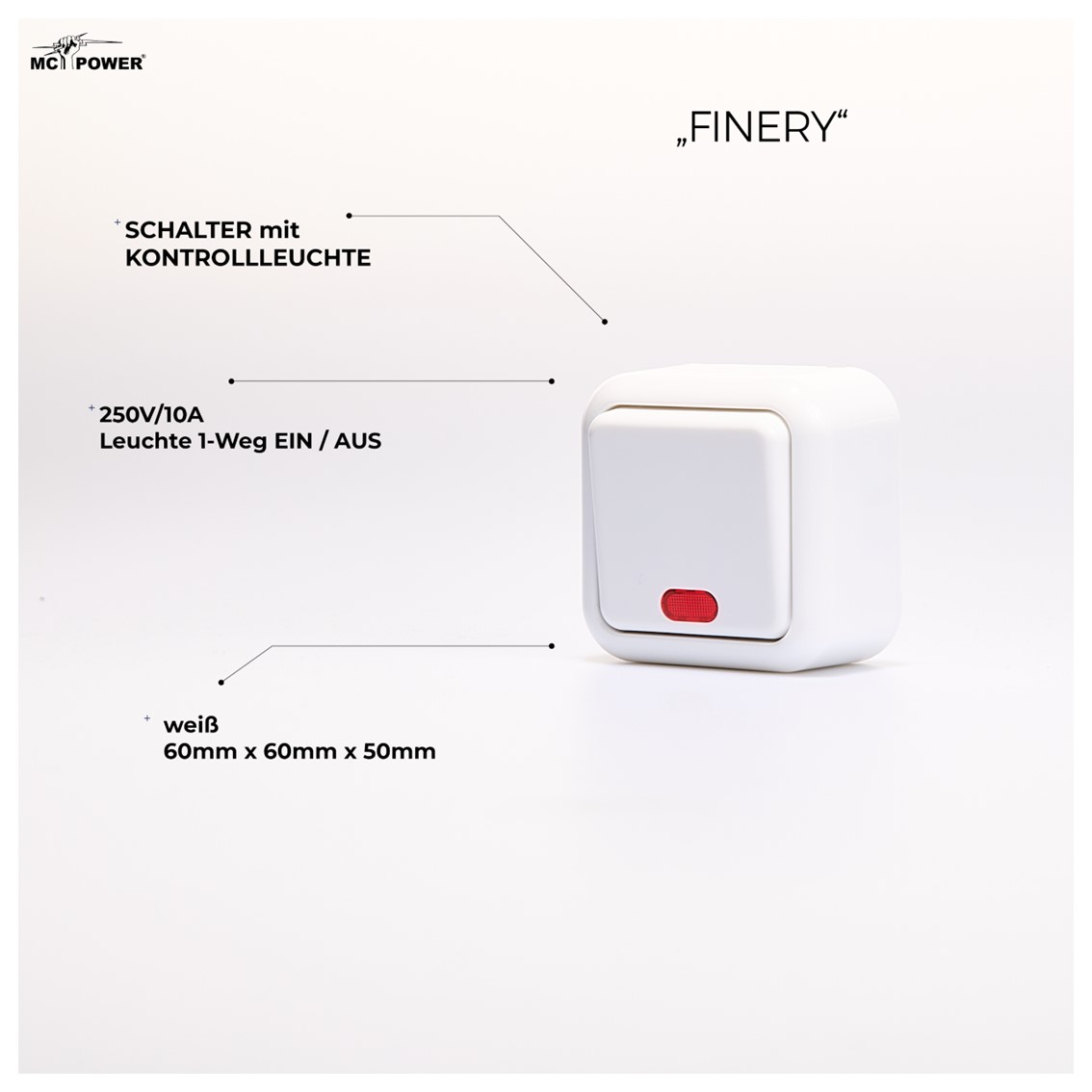 Schalter McPower "Finery", mit Kontrollleuchte - Bild 3