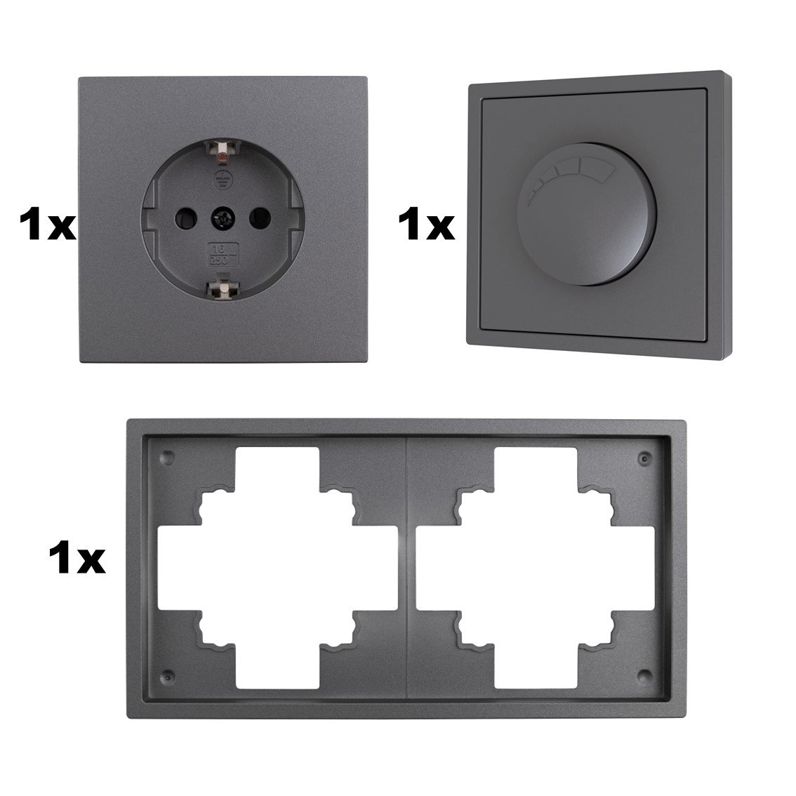 Shallow AN Set 4 Steckdose und Dimmer