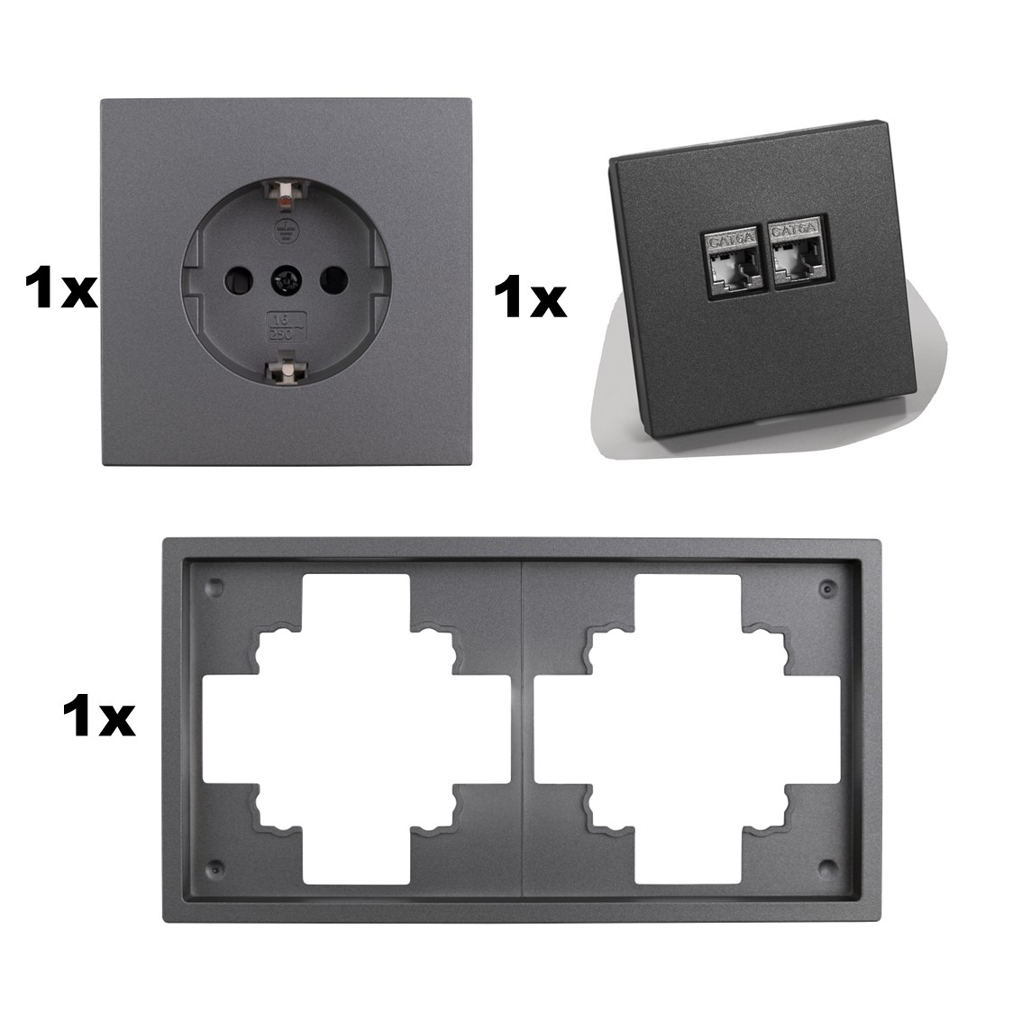 Shallow AN Set 12 Steckdose und Netzwerkdose