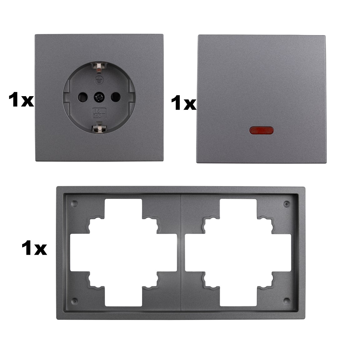 Shallow AN Set 13 Steckdosen und Kontrollschalter