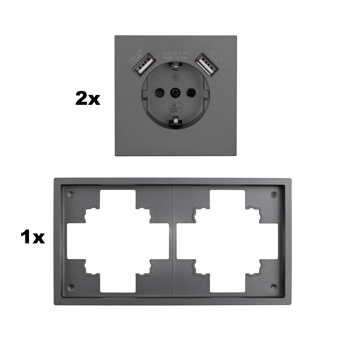 Shallow AN Set 14 Steckdosen mit USB