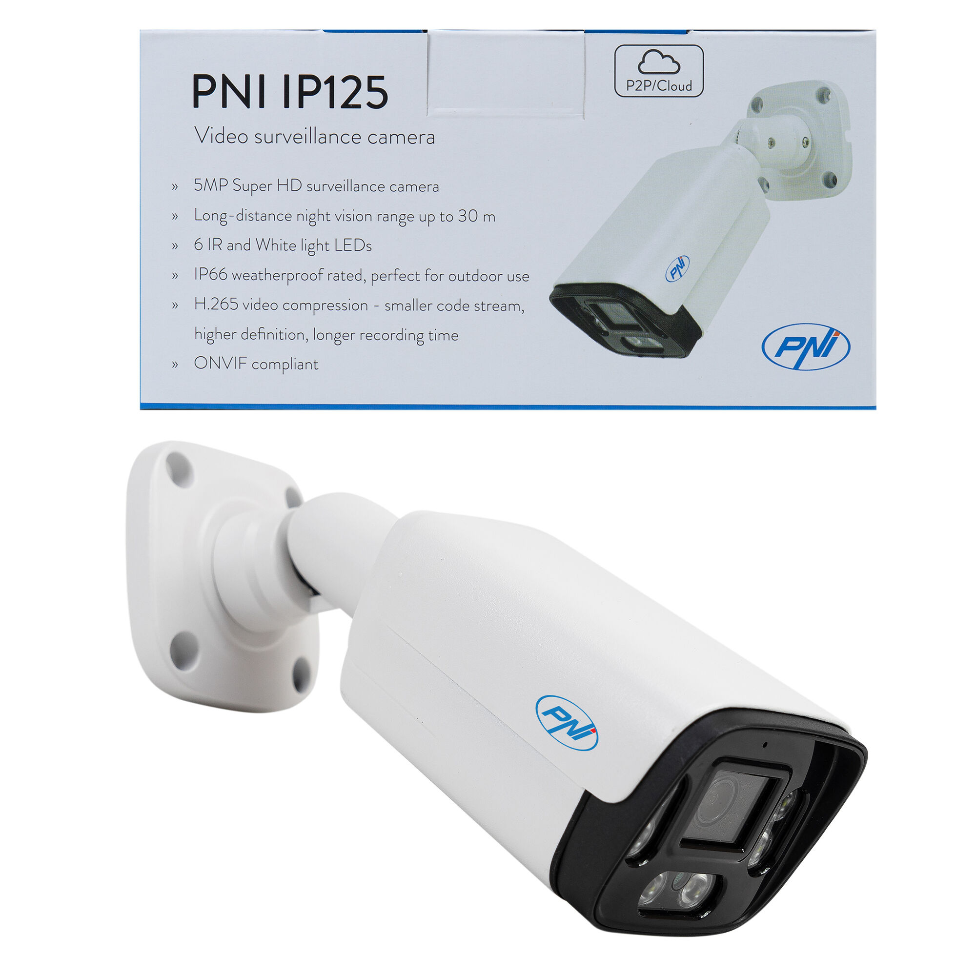 PNI IP125 Videoüberwachungskamera mit IP, 5MP