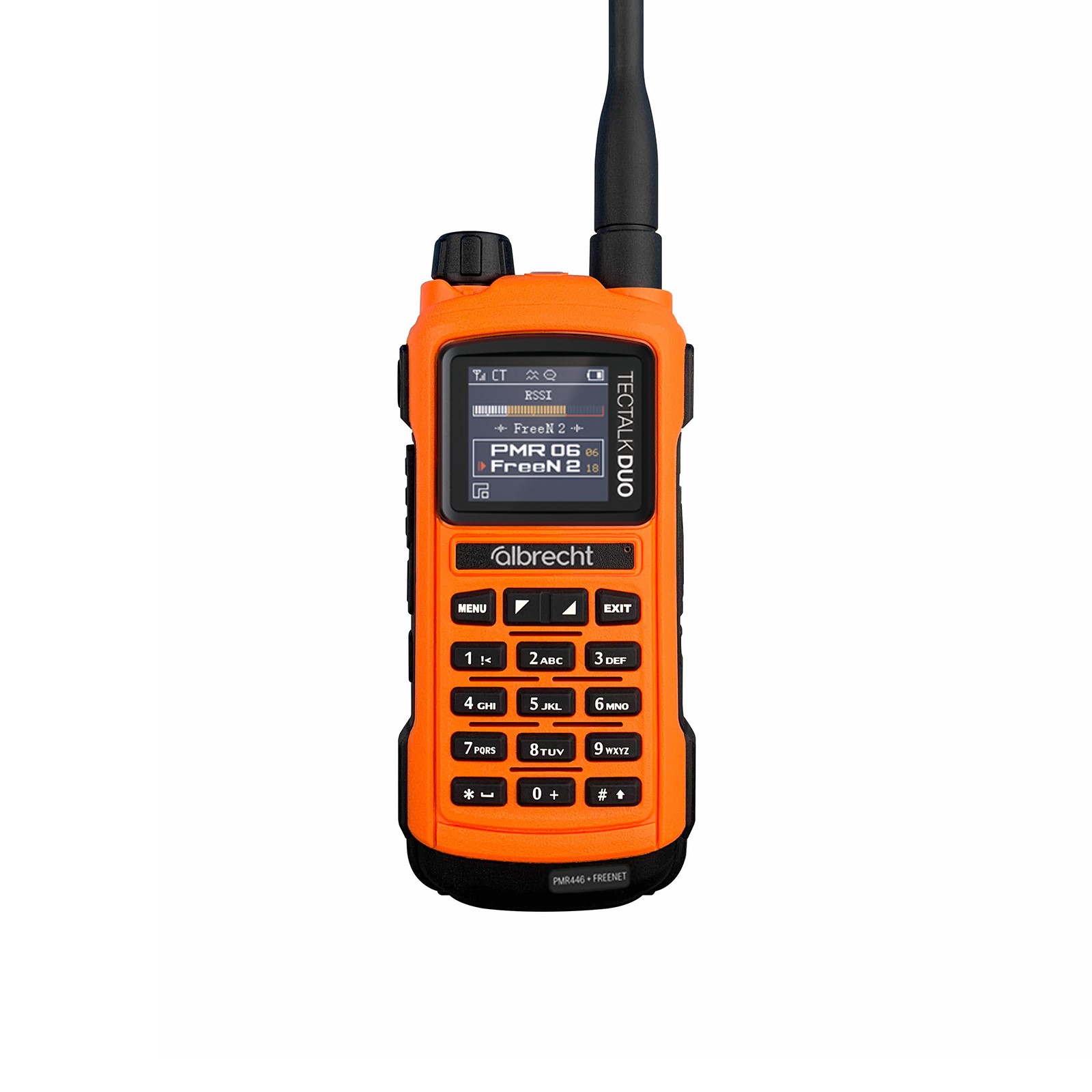  Albrecht Tectalk Duo, PMR446 + Freenet (1W), Orange inkl. Standlader, 2000mAh Akku, Gürtelclip X - Bild 1