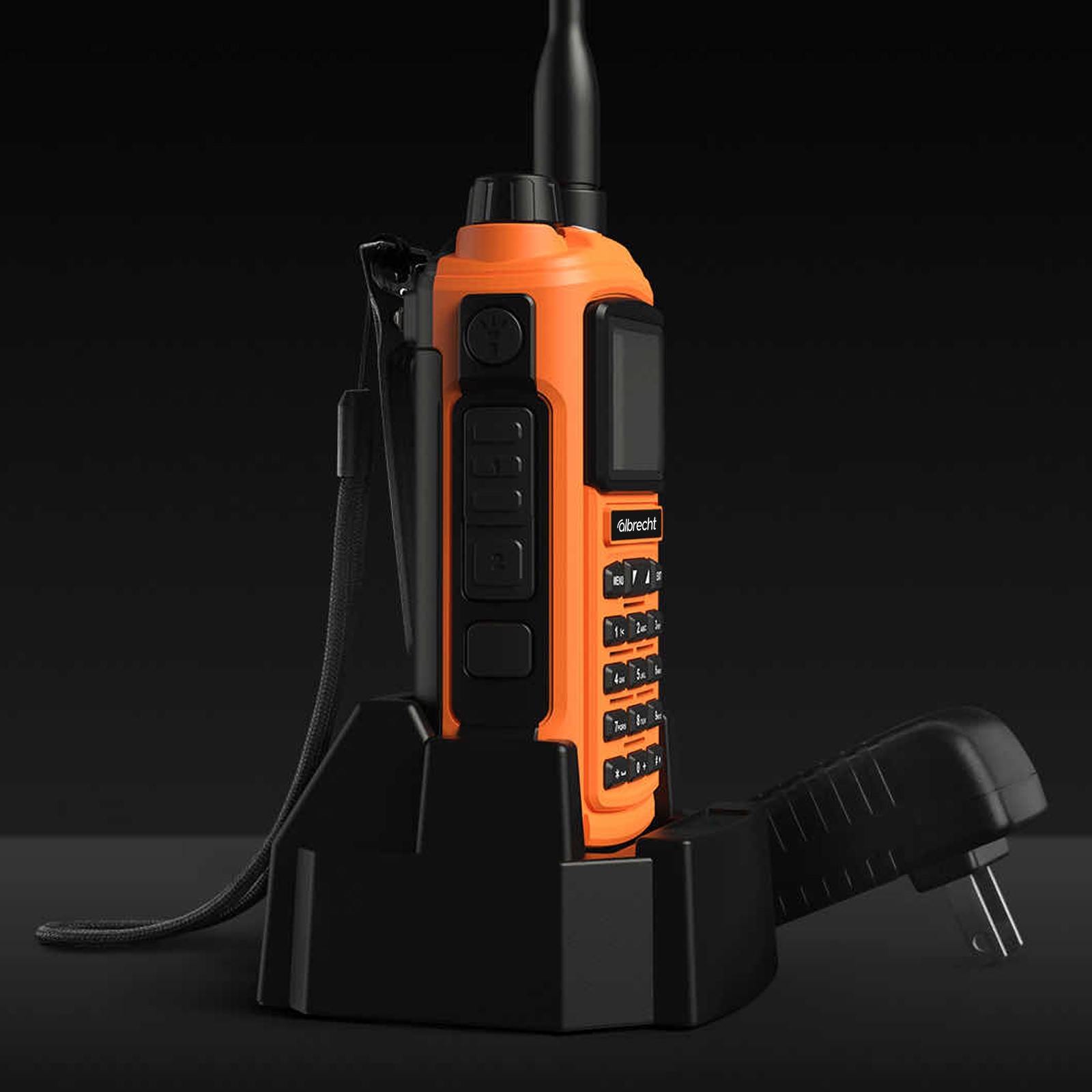  Albrecht Tectalk Duo, PMR446 + Freenet (1W), Orange inkl. Standlader, 2000mAh Akku, Gürtelclip X - Bild 8
