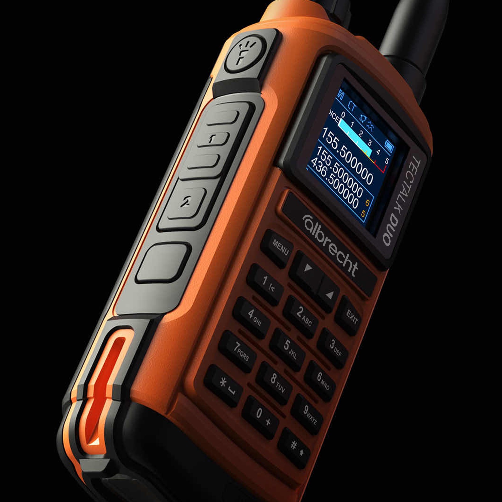  Albrecht Tectalk Duo, PMR446 + Freenet (1W), Orange inkl. Standlader, 2000mAh Akku, Gürtelclip X - Bild 9