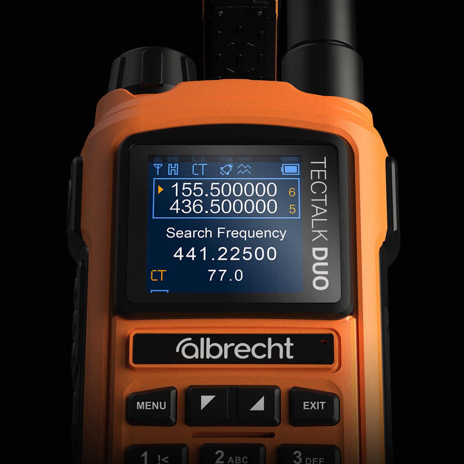  Albrecht Tectalk Duo, PMR446 + Freenet (1W), Orange inkl. Standlader, 2000mAh Akku, Gürtelclip X - Bild 10