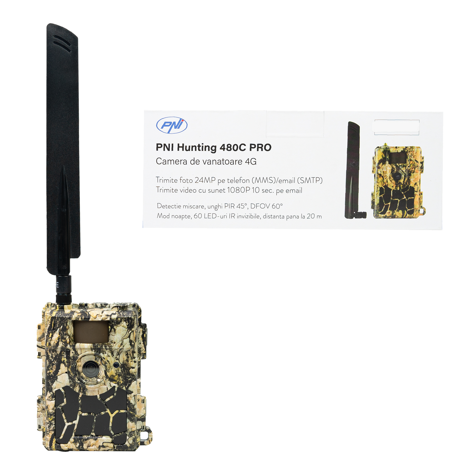 PNI Hunting 480C PRO 2 Wildkamera 4MP, 4G Internet, GPS, Blickwinkel 60° X - Bild 3
