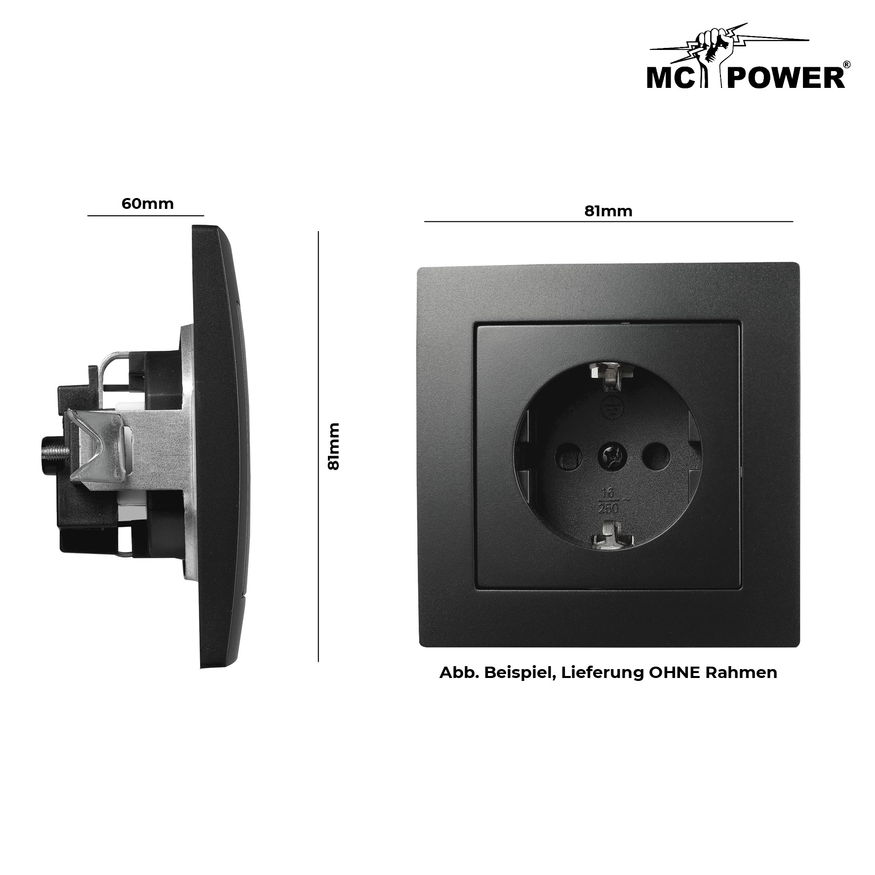 Schutzkontakt-Steckdose McPower "Flair", SW - Bild 2