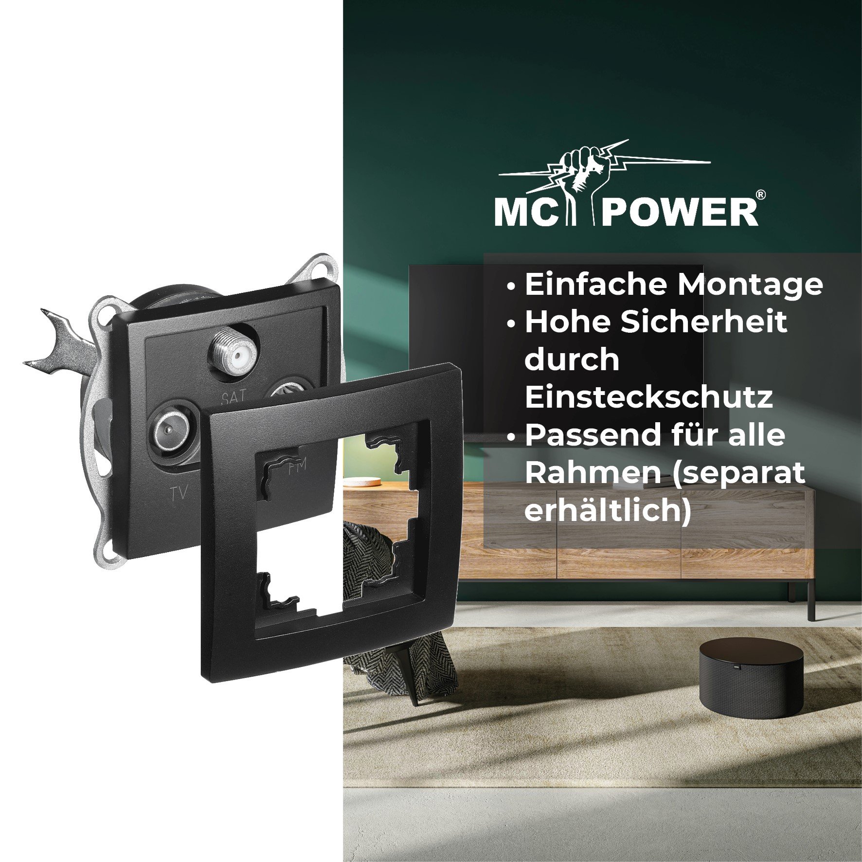 Antennendose McPower "Flair", SW - Bild 3