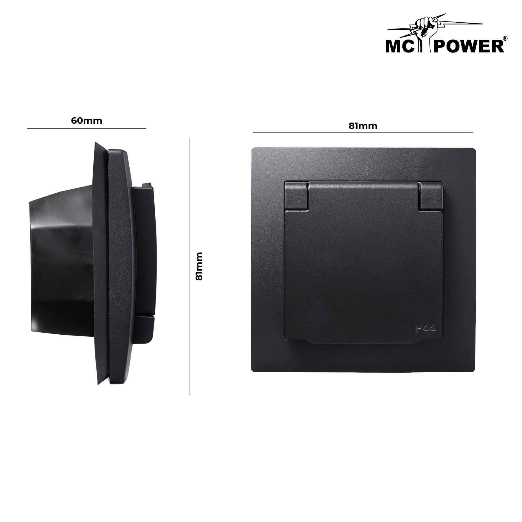 Schutzkontakt-Steckdose McPower "Flair", SW - Bild 2