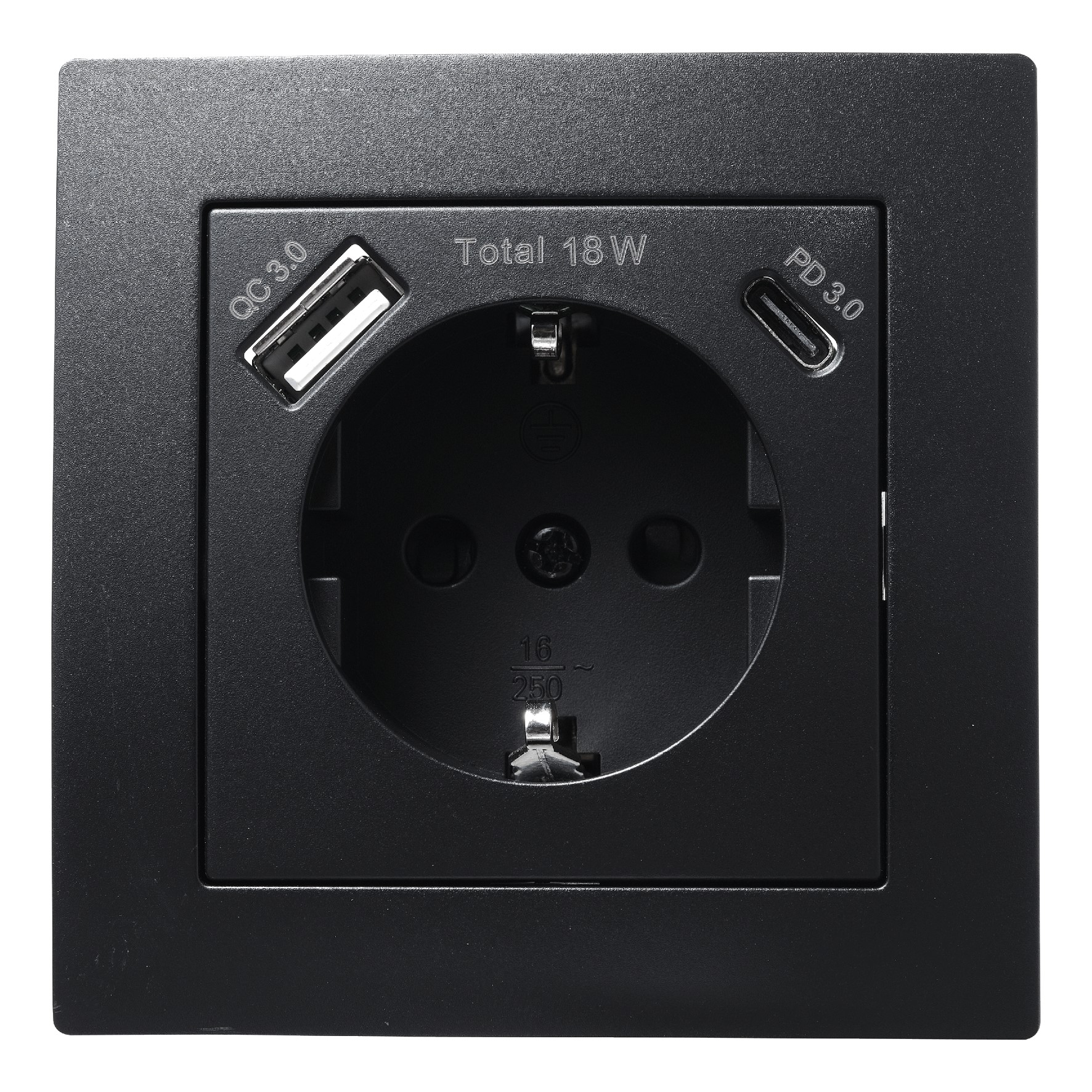 Schutzkontakt-Steckdose McPower "Flair", SW